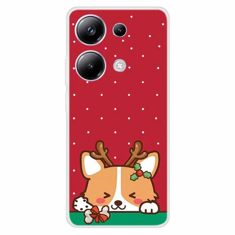 For Xiaomi Poco M6 Pro 4G / Redmi Note 13 Pro 4G Case Christmas Pattern TPU Phone Cover Head