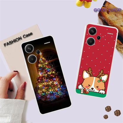 For Xiaomi Redmi Note 13 Pro+ 5G Case Soft TPU Phone Cover Merry Christmas