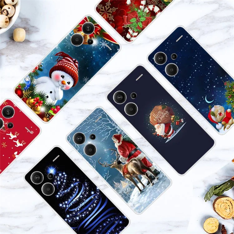For Xiaomi Redmi Note 13 Pro+ 5G Case Soft TPU Phone Cover Merry Christmas