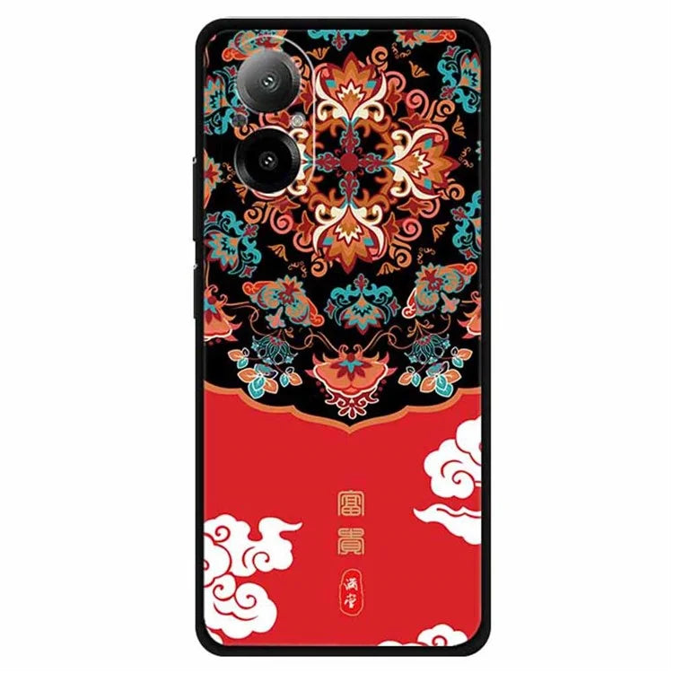 For Realme C67 4G Case Soft TPU Phone Cover Ethnic Pattern Printing