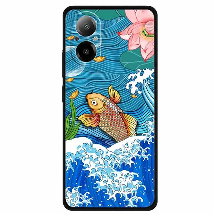 For Realme C67 4G Case Soft TPU Phone Cover Ethnic Pattern Printing Surfing