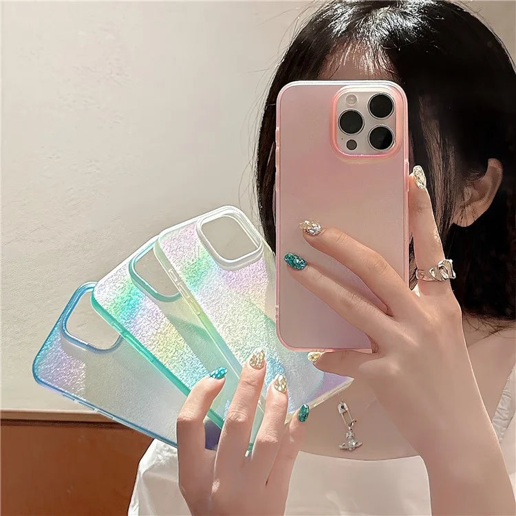 For iPhone 14 Pro Max Case TPU Shiny Pearl Pattern Phone Case