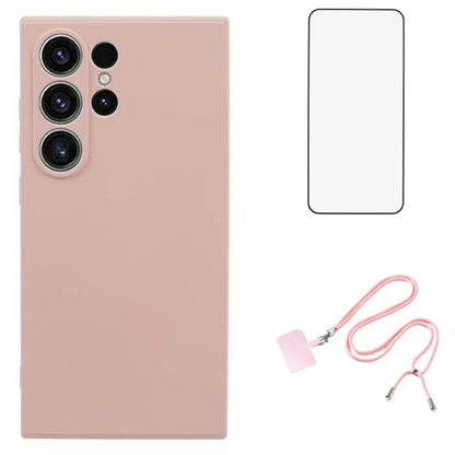 WANLONFENG RB1 Series For Samsung Galaxy S24 Ultra TPU Phone Case with Screen Protector+Lanyard