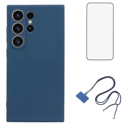 WANLONFENG RB1 Series For Samsung Galaxy S24 Ultra TPU Phone Case with Screen Protector+Lanyard