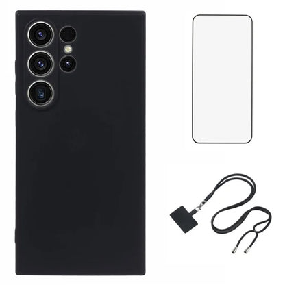 WANLONFENG RB1 Series For Samsung Galaxy S24 Ultra TPU Phone Case with Screen Protector+Lanyard