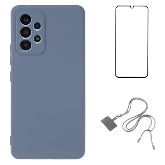 WANLONFENG RB1 Series For Samsung Galaxy A13 5G Case 3 in 1 TPU Phone Cover with Lanyard