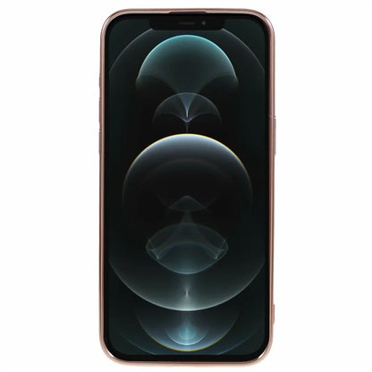 For iPhone 12 Pro TPU Case Electroplating Protective Phone Cover with Heart Chain Strap