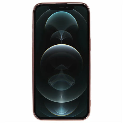For iPhone 12 Pro TPU Case Electroplating Protective Phone Cover with Heart Chain Strap