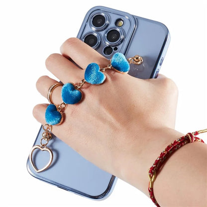For iPhone 13 Pro Case Electroplating Edge Heart Pattern TPU Phone Cover with Strap