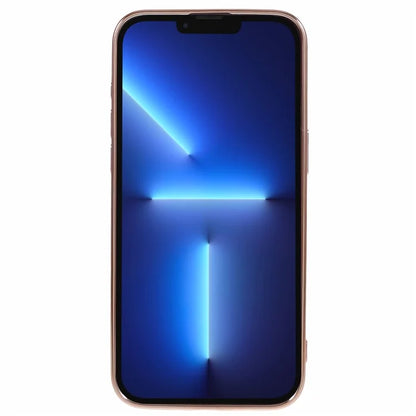 For iPhone 13 Pro Case Electroplating Edge Heart Pattern TPU Phone Cover with Strap
