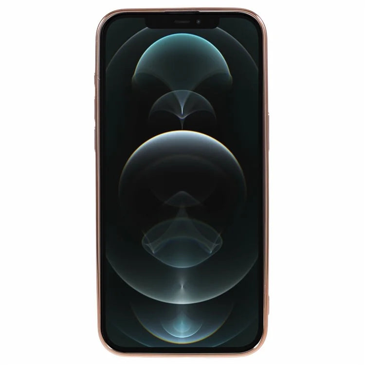 For iPhone 12 Pro Max TPU Case with Heart Hand Strap Electroplating Phone Cover