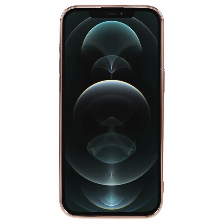 For iPhone 12 Pro Max TPU Case with Heart Hand Strap Electroplating Phone Cover