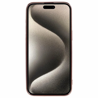 For iPhone 15 Pro Max Soft TPU Case Electroplating Slim Phone Cover with Strap