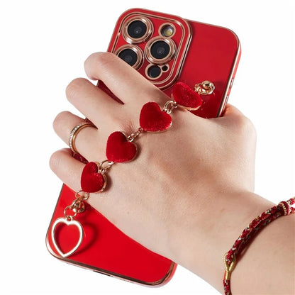 For iPhone 15 Pro Max Soft TPU Case Electroplating Slim Phone Cover with Strap