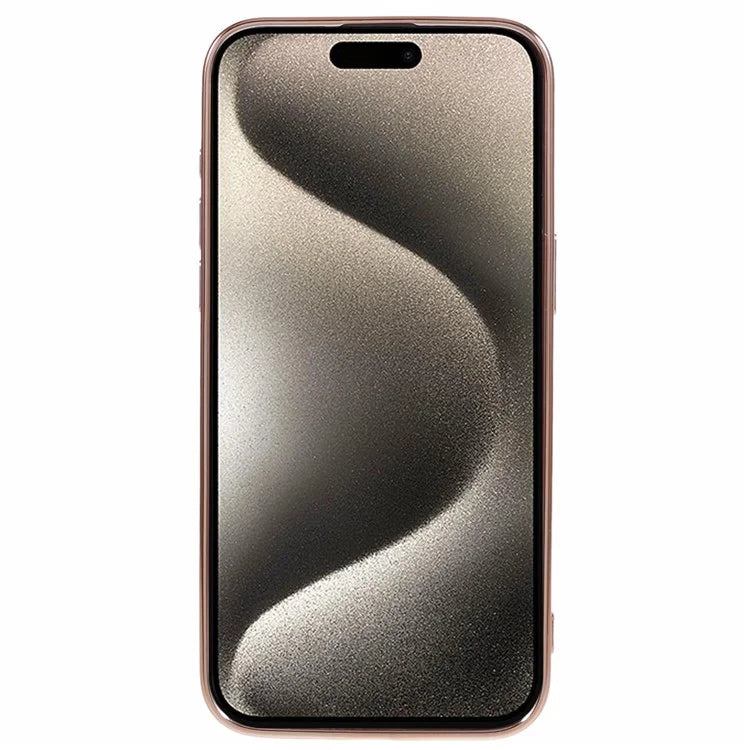 For iPhone 15 Pro Max Soft TPU Case Electroplating Slim Phone Cover with Strap