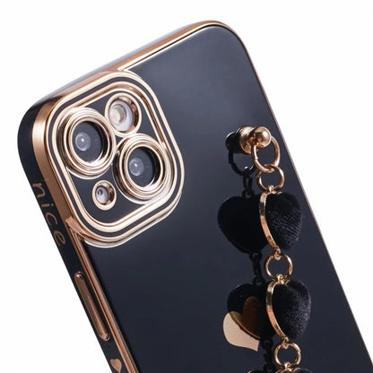 For iPhone 13 Case Shockproof TPU Phone Cover with Chain Bracelet