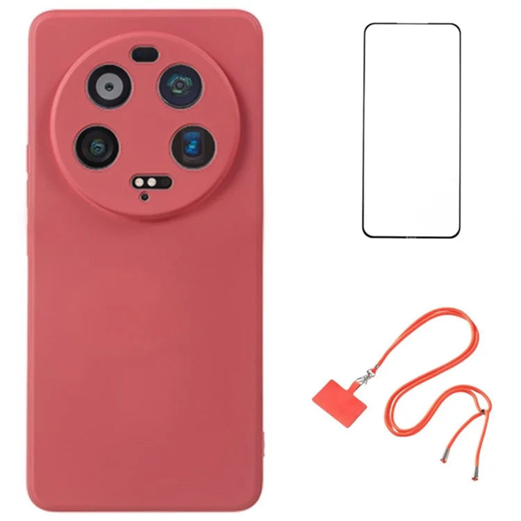WANLONFENG RB1 Series For Xiaomi 13 Ultra Case Phone TPU Cover with Tempered Glass Film+Lanyard