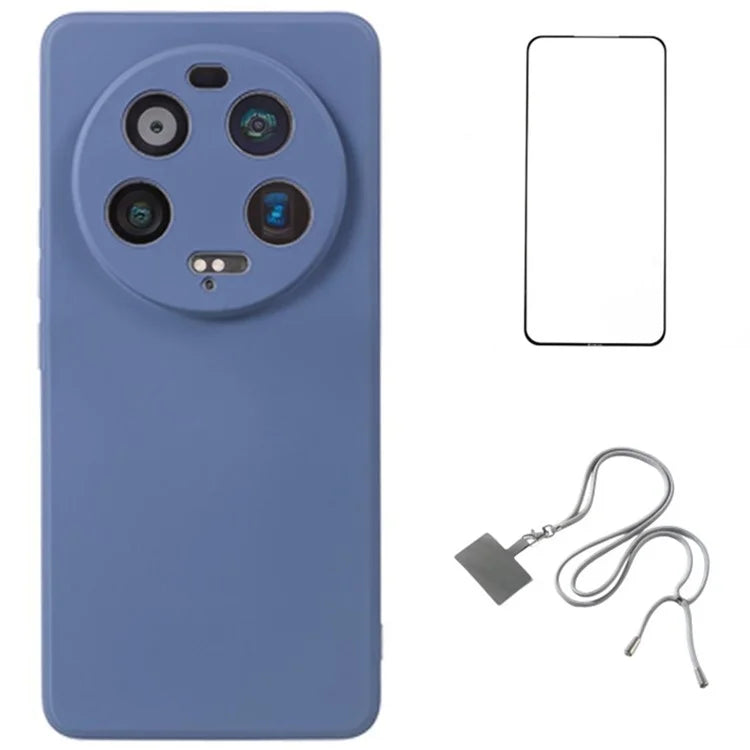 WANLONFENG RB1 Series For Xiaomi 13 Ultra Case Phone TPU Cover with Tempered Glass Film+Lanyard