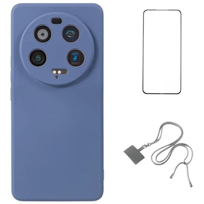 WANLONFENG RB1 Series For Xiaomi 13 Ultra Case Phone TPU Cover with Tempered Glass Film+Lanyard