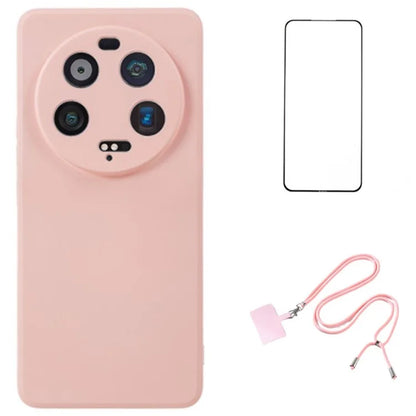 WANLONFENG RB1 Series For Xiaomi 13 Ultra Case Phone TPU Cover with Tempered Glass Film+Lanyard