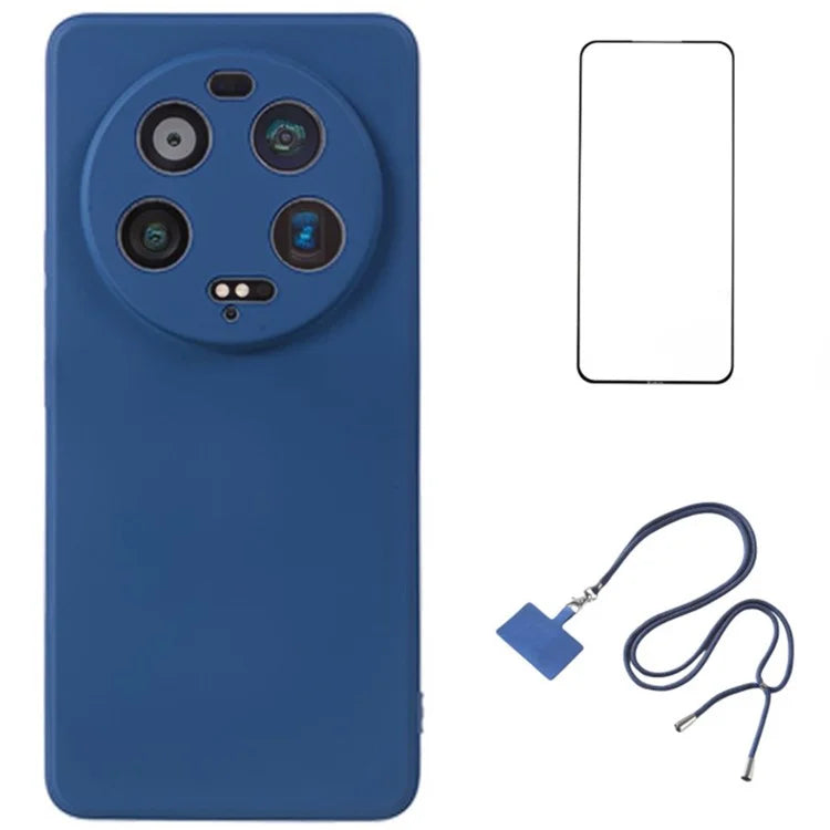 WANLONFENG RB1 Series For Xiaomi 13 Ultra Case Phone TPU Cover with Tempered Glass Film+Lanyard