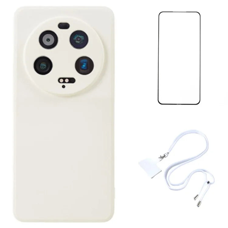 WANLONFENG RB1 Series For Xiaomi 13 Ultra Case Phone TPU Cover with Tempered Glass Film+Lanyard