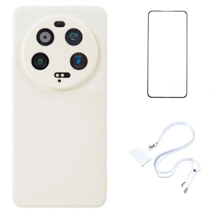 WANLONFENG RB1 Series For Xiaomi 13 Ultra Case Phone TPU Cover with Tempered Glass Film+Lanyard
