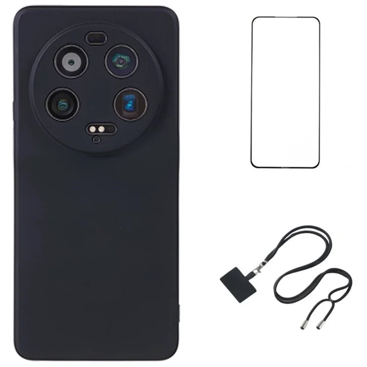 WANLONFENG RB1 Series For Xiaomi 13 Ultra Case Phone TPU Cover with Tempered Glass Film+Lanyard