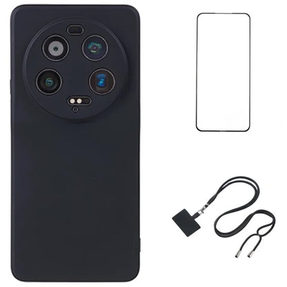 WANLONFENG RB1 Series For Xiaomi 13 Ultra Case Phone TPU Cover with Tempered Glass Film+Lanyard