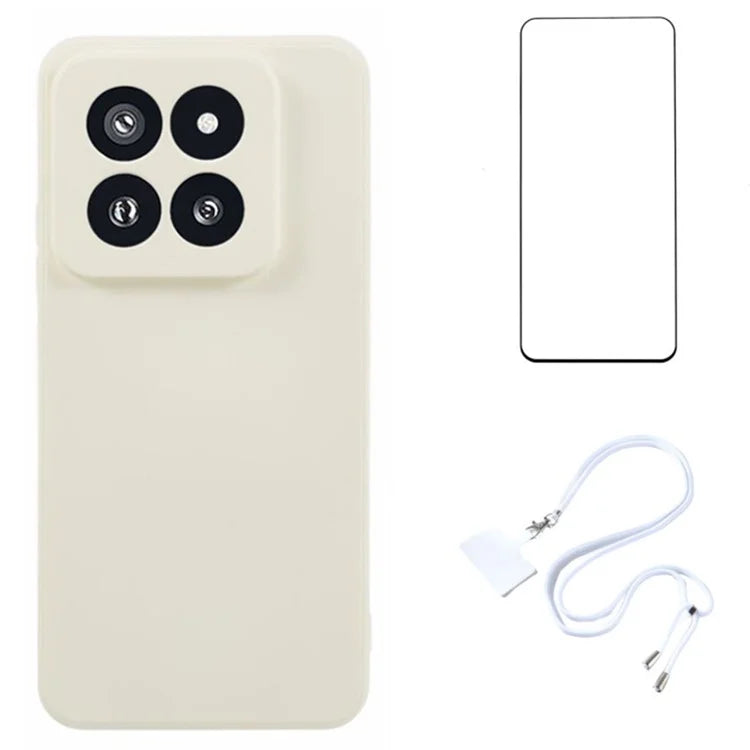 WANLONFENG RB1 Series For Xiaomi 14 Pro Shockproof Case with Screen Film, Slim TPU Phone Case