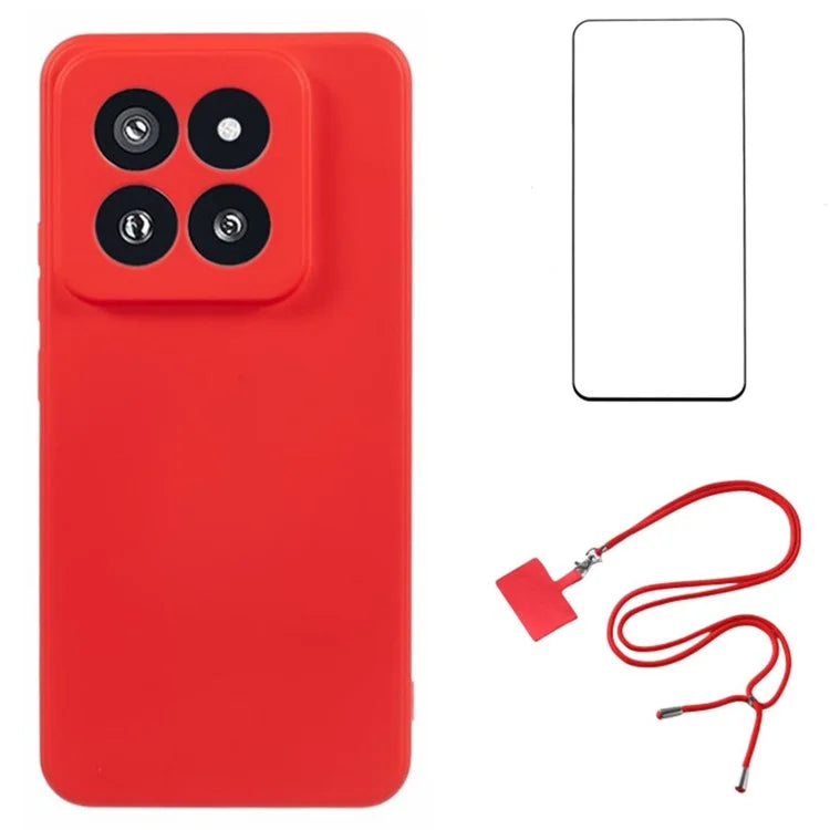 WANLONFENG RB1 Series For Xiaomi 14 Pro Shockproof Case with Screen Film, Slim TPU Phone Case
