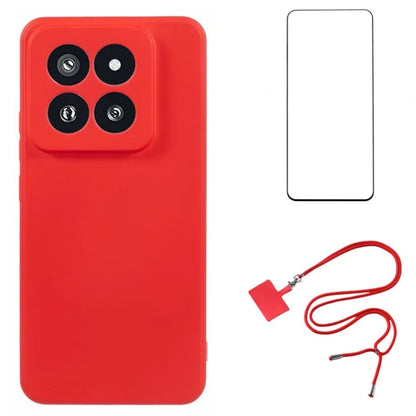 WANLONFENG RB1 Series For Xiaomi 14 Pro Shockproof Case with Screen Film, Slim TPU Phone Case