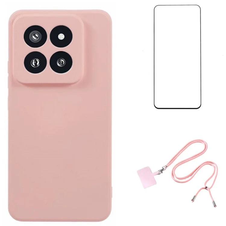 WANLONFENG RB1 Series For Xiaomi 14 Pro Shockproof Case with Screen Film, Slim TPU Phone Case