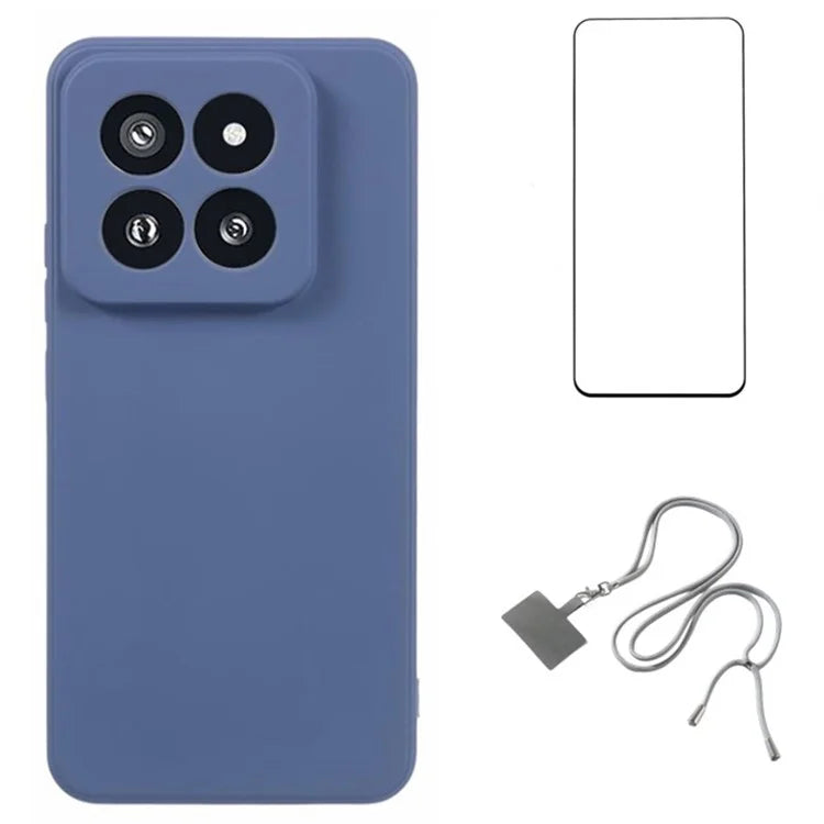 WANLONFENG RB1 Series For Xiaomi 14 Pro Shockproof Case with Screen Film, Slim TPU Phone Case