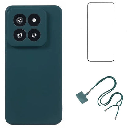 WANLONFENG RB1 Series For Xiaomi 14 Pro Shockproof Case with Screen Film, Slim TPU Phone Case