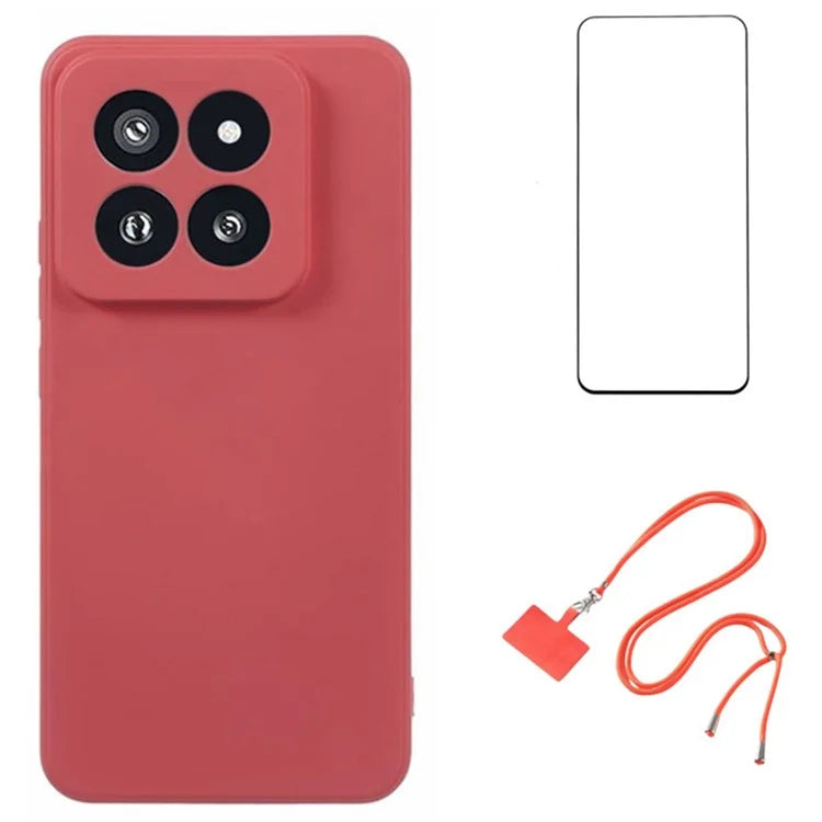 WANLONFENG RB1 Series For Xiaomi 14 Pro Shockproof Case with Screen Film, Slim TPU Phone Case