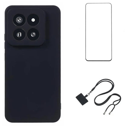 WANLONFENG RB1 Series For Xiaomi 14 Pro Shockproof Case with Screen Film, Slim TPU Phone Case