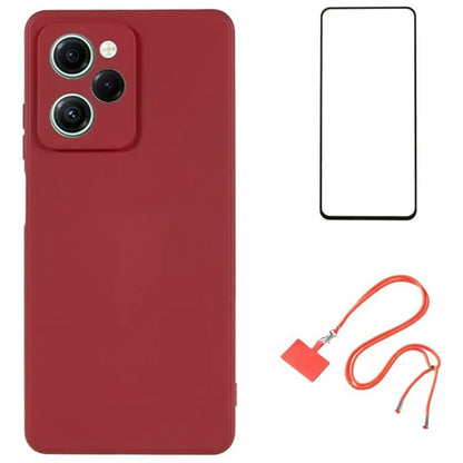 WANLONFENG RB1 Series For Xiaomi Redmi Note 12 Pro Speed 5G / Poco X5 Pro 5G Case TPU Phone Cover Drop ProtectionHawthorn Red