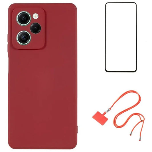 WANLONFENG RB1 Series For Xiaomi Redmi Note 12 Pro Speed 5G / Poco X5 Pro 5G Case TPU Phone Cover Drop ProtectionHawthorn Red