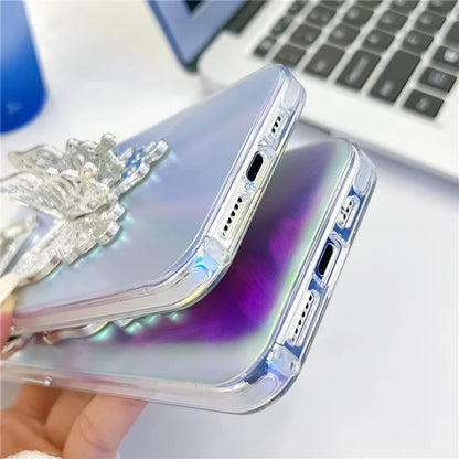 For iPhone 15 Pro Max Phone Case IMD Electroplating PC+TPU Cover with Butterfly Kickstand
