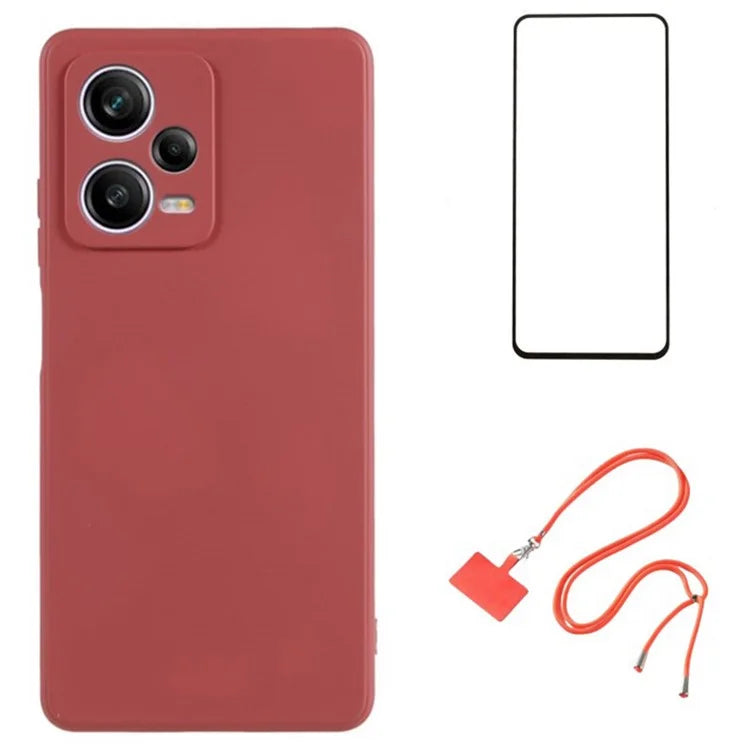 WANLONFENG RB1 Series For Xiaomi Redmi Note 12 Pro 5G Phone Case TPU Cover with Screen Film