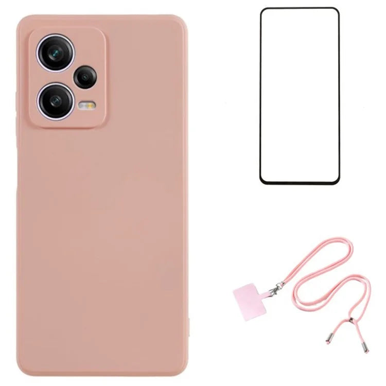 WANLONFENG RB1 Series For Xiaomi Redmi Note 12 Pro 5G Phone Case TPU Cover with Screen Film