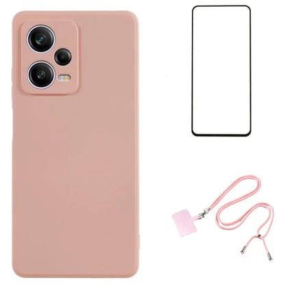 WANLONFENG RB1 Series For Xiaomi Redmi Note 12 Pro 5G Phone Case TPU Cover with Screen Film