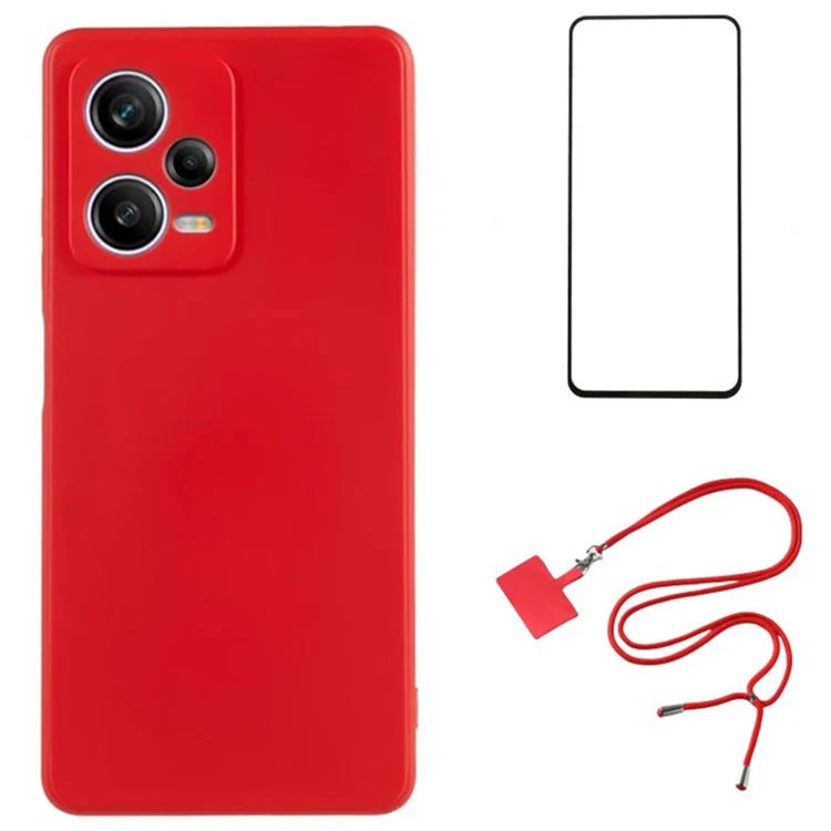 WANLONFENG RB1 Series For Xiaomi Redmi Note 12 Pro 5G Phone Case TPU Cover with Screen Film