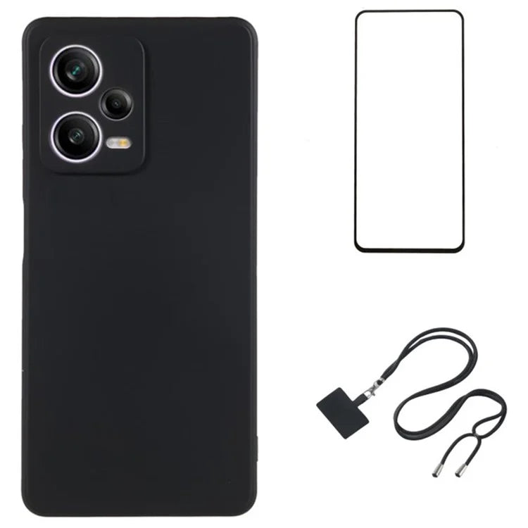 WANLONFENG RB1 Series For Xiaomi Redmi Note 12 Pro 5G Phone Case TPU Cover with Screen Film