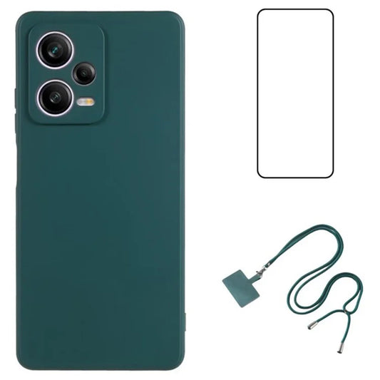WANLONFENG RB1 Series For Xiaomi Redmi Note 12 Pro+ 5G Case with Screen Protector TPU Phone Cover