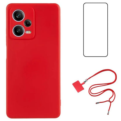 WANLONFENG RB1 Series For Xiaomi Redmi Note 12 Pro+ 5G Case with Screen Protector TPU Phone Cover