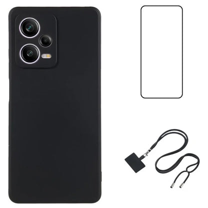 WANLONFENG RB1 Series For Xiaomi Redmi Note 12 Pro+ 5G Case with Screen Protector TPU Phone Cover
