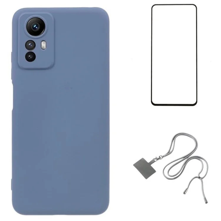 WANLONFENG RB1 Series For Xiaomi Redmi Note 12S 4G Case TPU Phone Cover with Screen Protector+Lanyard