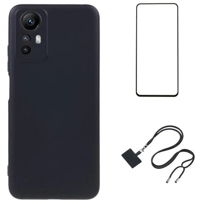 WANLONFENG RB1 Series For Xiaomi Redmi Note 12S 4G Case TPU Phone Cover with Screen Protector+Lanyard